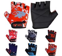 WFX Kids Cycling Gloves - Short Half Finger, Padded, Fastened - Children, Cyclists - Unisex - Cycling Gloves