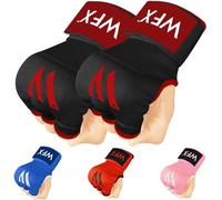 WFX Kids Junior Boxing Hand Wraps Inner Gloves Gel Padded Protection Gloves Pair Combat Sports Perfect Fit for Young Fighters (Black / Red, Kids/Junior)