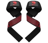 WFX Lifting Straps, Premium Heavy Duty Weight Lifting Wrist Straps with Neoprene Padding Non-Slip Advanced Gel Grip Fitness Gym Straps for Bodybuilding Powerlifting Deadlift Barbells (Red Gel)