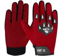 WFX Motorcycle Gloves Child Kids Full Finger MX Motocross Gloves Breathable Children Motorbike Gloves Dirty Bike Quad Road Racing Riding Cycling Climbing for young youth (Red, M)