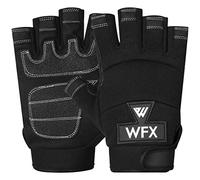 WFX Tough Fingerless Performance Gloves Protection Work Gloves, Padded Palm, Half-Finger Black (XL)