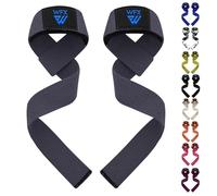 WFX Weight Lifting Straps Wrist Support Padded Neoprene Gym Cross Training Hand Bar weightlifting Straps Fitness Bodybuilding Power Exercise Grips Deadlift Men Women (Gray)
