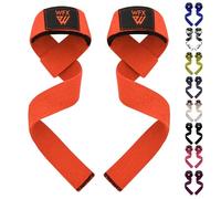 WFX Weight Lifting Straps Wrist Support Padded Neoprene Gym Cross Training Hand Bar weightlifting Straps Fitness Bodybuilding Power Exercise Grips Deadlift Men Women (Orange)