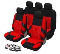 WFYBMB Car Seat Cover for Nissan Note 2013-2017, Interior Protector Accessories Tailored Sets Full Surround Seat Covers Comfortable and Breathable Waterproof,D-Red