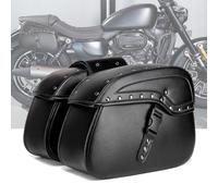 WFYBMB Motorcycle Tail Bag for Harley Davidson Sportster 883 1957-2019, Motorbike Side Pannier Bag - Waterproof Leather Motorbike Saddle Bags, With Locking Mechanism, Easy Installation,B