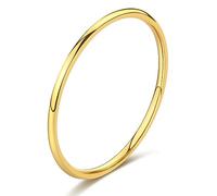 WFYOU Mens Rings Wedding Band Gold Silver Rings for Women Her Men 1-8mm Stainless Steel Rings Stacking Simple Rings Statement Thumb Finger Ring Plain Dome High Polish Comfort Fit Size 6-12, 8 UK