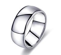 WFYOU Mens Rings Wedding Band Gold Silver Rings for Women Her Men 1-8mm Stainless Steel Rings Stacking Simple Rings Statement Thumb Finger Ring Plain Dome High Polish Comfort Fit Size 6-12, 4 UK