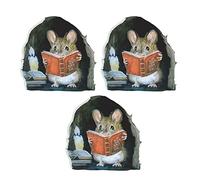 WFZ17 Wall Sticker Removable Funny Pattern Mouse Hole Art Sticker 3Pcs Great