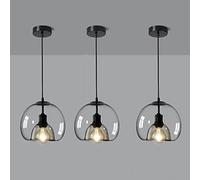WFZRXFC 3 Pack Nordic style Pendent Lamp E27 Source Pendant Lighting Ceiling Glass Lamp Shade Chandelier Industrial Light Pendant for Kitchen Island Home Bedroom Decor Fitting Fixture