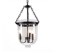 WFZRXFC Black american retro Hanging Lamp Industrial country style Pendant lighting Bucket shape transparent glass lampshade chandelier For restaurants, bars, clothing stores Lighting Fixture