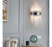 WFZRXFC Chic Nordic Simplicity Crystal Prism Wall Sconce, Rounded Metal Frame Wall Light Fixture, Mid Century Luxury Bedside Wall Lamp Lighting, E14 Contemporary Household Decorative LED Wall Lantern