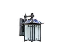 WFZRXFC Japanese outdoor solar Wall Mount Light One lamp dual ribbon remote control Patio Light Frosted glass lampshade Wall Lamp Waterproof, rustproof and dustproof Wall Sconce
