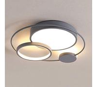 WFZRXFC LED Flush Mount Ceiling Light Modern Simple Round Ceiling Light Fixture Black Ring Home Bedro Om Ceiling Lamp Three-color Dimming AdjustableLighting Fixture