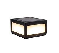 WFZRXFC LED Square Solar Post Light Modern Minimalist Style Outdoor Post Lamp White Light Warm Light Easy To Install Post Lantern For Garden Lawn Deck Wall Head Pillar Light