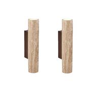 WFZRXFC wall sconces set of 2， wabi sabi style Cylindrical stone wall lamp， Up and down light Hallway Wall Lantern， interior wall light for living room Bath Mirror Bedroom