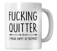 WG - Fucking Quitter, Retirement Gift, Goodbye Gift for Co-Worker, Co-Worker Mug, Office Mug for Co-Worker, Leaving Presents for Colleagues Mug