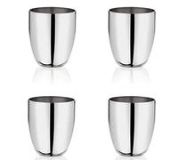 WG inc 4 Pack Stainless Steel Cups Shatterproof Metal Drinking Glasses Reusable Beer Tumblers for Home Outdoor Party Camping Travel Hiking - Kids & Adults (12 Oz / 350 ML)