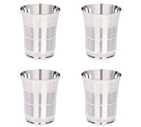 WG inc 4 Pack Stainless Steel Cups Shatterproof Metal Drinking Glasses Reusable Beer Tumblers for Home Outdoor Party Camping Travel Hiking - Kids & Adults (12 Oz / 350 ML)