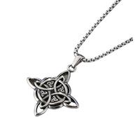 WGBOSMG Irish Crucifix Necklace Featuring Oriental Knot Detail Elegant Gold and Silver Color Avaliable to Choose Ancient Charm Jewelry