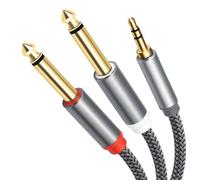 WGBOSMG Practical 3.5mm to Double 6.35mm Sound Sharing Cable Suitable for Simultaneous Playback on Two Devices Using for Mobile Devices and Equipment