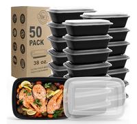 WGCC Meal Prep Containers, 50Pack [38OZ] Food Storage Containers With Lids, Reusable Food Prep Containers, To Go Containers With Lids, BPA-free, Stackable, Microwave/Dishwasher/Freezer Safe