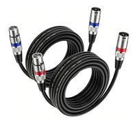 WGCG XLR Cables, XLR Male to Female 3 Pins Balanced Microphone Cable for Studio Recorder, Mic, Audio Mixer, Speaker Cable, Podcast Studio, Live Sound, Stage Speakers (2 Pack, 5m)