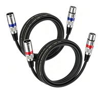 WGCG XLR Cables, XLR Male to Female 3 Pins Balanced Microphone Cable for Studio Recorder, Mic, Audio Mixer, Speaker Cable, Podcast Studio, Live Sound, Stage Speakers (2 Pack, 3m)