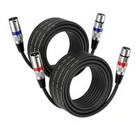 WGCG XLR Cables, XLR Male to Female 3 Pins Balanced Microphone Cable for Studio Recorder, Mic, Audio Mixer, Speaker Cable, Podcast Studio, Live Sound, Stage Speakers (2 Pack, 10m)