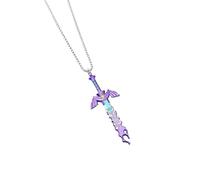 WGCHAIE Zelda Necklace, Levelings Necklace, Zelda Metal Chain, Anime Character Neck Chain, Levelings Weapons Metal Pendant Jewellery for Men, Women, Boys, Girls