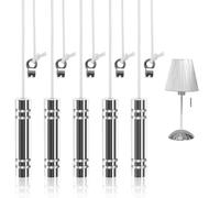 WGDVVJV Bathroom Light Pull Cord Handle 5 Pcs Cylindrical Light Pull Cord Handle with 150cm Nylon Pull Extension Pull Cord Weight Handle for Toilet Ceiling Light Fan Blind