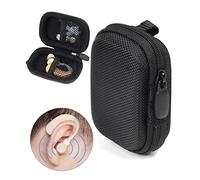 WGear Designed Protective Case for Hearing Aid, Hearing Amplifier, Personal Sound Amplifier, Hearing Device, Listening Device, Strong Mini Case with Mesh pocket, Universal design (Ballistic Black)