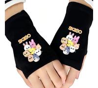 Wgewfhdf 1 Paar Kpop Stray Kids Fingerless Gloves, Stray Merch Gloves for Boys Girls Knit Touchscreen Gloves Winter Gift for Stay