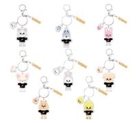 Wgewfhdf Stray Kids Keyrings SKZoo 8pcs Cartoon Animal Acrylic Keychains Double-Sided Pendant KPOP Merch Gifts for Fans Party Decorations