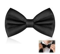 WGFD Men's Pre-Tied Bow Tie, Classic Solid Color Satin Bowtie, Adjustable Formal Neck Bow Tie for Wedding, Party, Tuxedo, Elegant Bow Tie for Men, Perfect for Special Occasions