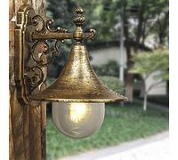 WGFJKI 1-Light Vintage Retro Lantern Balcony Waterproof Antirust Transparent Glass Wall Lamp 110- Villa Decorated Exterior Wall Light Aluminum Courtyard Porch Light