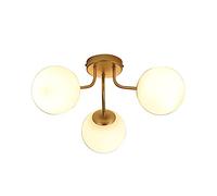 WGFJKI 3-Light Bedroom Ceiling Light Gold Semi Flush Mount Ceiling Light Fixtures with Glass Globe Shade, Magic Bean Sputnik Chandelier for Bedroom Living Room Dining Room Hallway