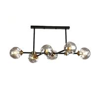 WGFJKI 6S Sputnik Chandelier，Adjustment Ceiling Durectangle Dining Rooming Fixture with Glass Shade/Smoky Grey/99X15Cm