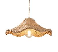 WGFJKI American Country Pendant Lamp Southeast Asian Style Creative Hanging Lights Semi-Flush Mount Rattan Hanging Lights Single Head Bedroom Suspensiom Lamp For Restaurants Light bar Coffee Shop