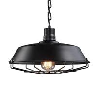 WGFJKI American Country Style Iron Pendant Light, Creative Hollow Hanging Lamp Lampshade, E27 Light Source Single-head Chandelier, Porch Bar Decoration Ceiling Lighting Fixtures