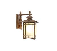 WGFJKI Antique Wall Lamp European Garden Waterproof IP54 Vintage American Wall Light Post Sconces Traditional Die-cast Aluminum Square Wall Glass Lantern E27