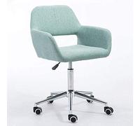 WGFJKI Armchair Fabric Backrest Computer Chair Office Chair Swivel Desk Stool with Linen Armrest Height-Adjustable Stool Chair