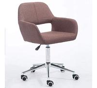 WGFJKI Armchair Fabric Backrest Computer Chair Office Chair Swivel Desk Stool with Linen Armrest Height-Adjustable Stool Chair