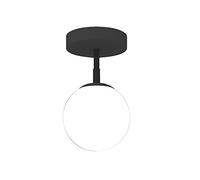 WGFJKI Black Semi Flush Mount Ceiling Light Fixtures 1-Light Glass Globe Ceiling Light Vintage Style Magic Bean Sputnik Chandelier for Bedroom Living Room Dining Room Hallway