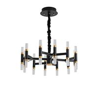WGFJKI Black Sputnik Chandelier Lights 24-Light Post Minimalist Pendant Light Fixtures Starry Contemporary Large Ceiling Hanging Light for Bedroom Living Dining Room Villa