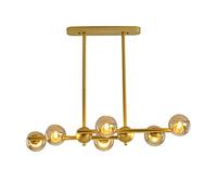 WGFJKI Chandelier Lighting Gold 6-Light Glass Globe Pendant Light Fixtures Adjustable Downrod Magic Beans Molecular Hanging Light Chandeliers for Dining Room Kitchen Bedroom