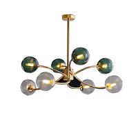 WGFJKI Chandelier Magic Bean Molecular White and Green Lamp Shade Mid-Century Glass Globes Sputnik Pendant Lamp for Kitchen Island Living Room Bedroom Dining Room