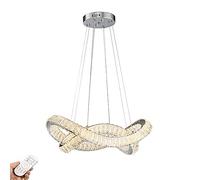 WGFJKI Craft Sputnik Chandelier,Led Crystal Chandelier,Restaurant Art Restaurant Lighting,Stainless Steel Crystal Lighting-Silver Tricolor Light 75X44Cm,Silver Has No Aurora Diode,50X32Cm