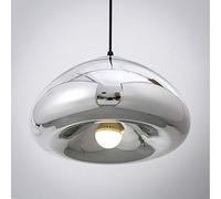 WGFJKI Creative Glass Lantern Plating Triangle Transparent Reflective Chrome Glass Mirror Pendant Lamp Adjustable Metal Chandelier Restaurant Kitchen LED Globe Ceiling H