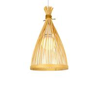 WGFJKI Creative Minimalist Pendant Light Shade,Natural Chandelier Rattan lampshade Wicker Hand Weaving lamp E27 Base Ceilings Lighting for Restaurant Hallway Living Room Bedroom Clubhouse,A,25cm
