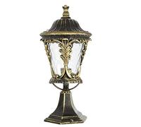 WGFJKI Creative Vintage Retro Pillar Lamp Outdoor Lawn Fence Gate Pillar Wall Lamp Waterproof European Garden Villa Garden Light,Victorian Garden Lamp Post-Single Head-Aluminium So Won't Rust-Garden
